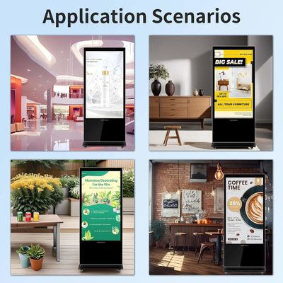 75 ιντσών κατακόρυφη AD Kiosk LCD διαφημιστική οθόνη Android οθόνη αφής πάτωμα στέκεται Τοτέμ
