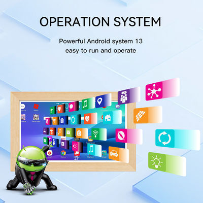 15.6 ιντσών RK3568 4+32GB Πίνακας διαφήμισης που τοποθετείται στο τοίχωμα NFC POE Οθόνη αφής Επιχειρηματικό ξύλινο πλαίσιο Android14 Πίνακα