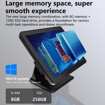 Νέο σχεδιασμό 15 ιντσών 60Hz Desktop Pos Τερματικό 8+256GB N100 CPU Retail Pos Κάντρα με εκτυπωτή και σαρωτή