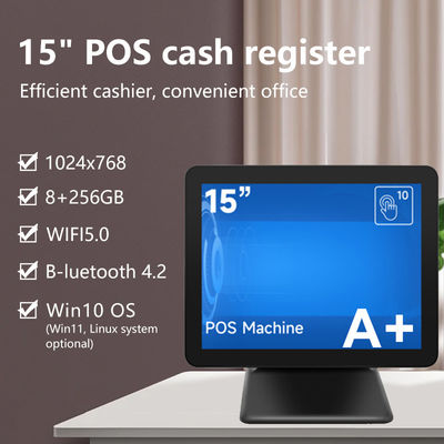 Νέο σχεδιασμό 15 ιντσών 60Hz Desktop Pos Τερματικό 8+256GB N100 CPU Retail Pos Κάντρα με εκτυπωτή και σαρωτή