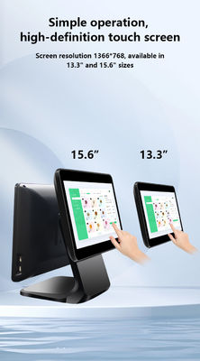 13.3/15.6Inch Διπλή οθόνη αφής POS σύστημα I3 Win σύστημα λιανικής πώλησης POS τερματικό με αναδιπλούμενη βάση