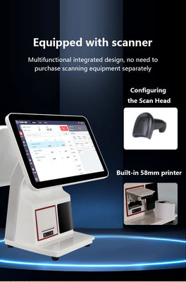 Σύστημα ταχείας τροφής POS 15.6 "All in One Touch Screen Κεφαλαία Κουζίνα Σύστημα οθόνης Παραγγελίας Εκτυπωτής NFC QR Τερματικό πληρωμής