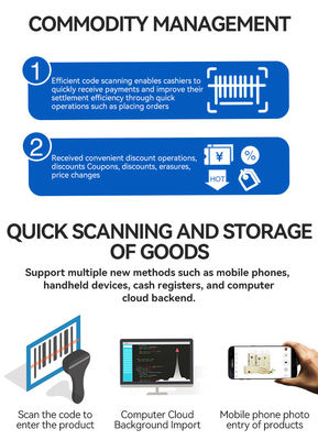 Θερμικός εκτυπωτής παραγγελίας εστιατορίων με ανάλυση Win/Android POS Cash Register 13.3/15.6 ίντσες 1366*768 ανάλυση