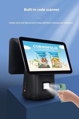 Μηχάνημα Χρέωσης Εστιατορίου Λιανικής 15,6 ιντσών Σύστημα POS Διπλής Οθόνης με Λειτουργικό Σύστημα Windows και Android POS