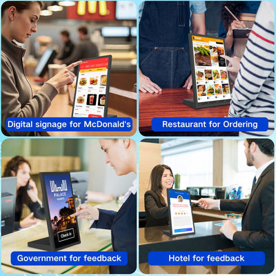 15.6 ιντσών NFC Retail Tablet Rockchip τετραπλό πυρήνα L σχήμα Android Tablet υπολογιστής Εστιατόριο