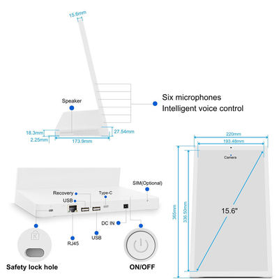 13,3 ιντσών RK3568 L σχήματος επιτραπέζιο tablet android POE business kiosk εστιατόριο παραγγελίες
