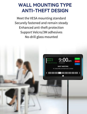 15,6 ιντσών επιτοίχια POE τροφοδοσίας RK3566 android tablet pc LED φως σύστημα κράτησης αίθουσας συνεδριάσεων