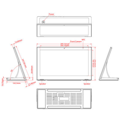 15,6 ιντσών IPS Οθόνη Android 8.1 All-in-One PC Οθόνη αφής με χωρητική οθόνη αφής 10 σημείων για εμπορική χρήση