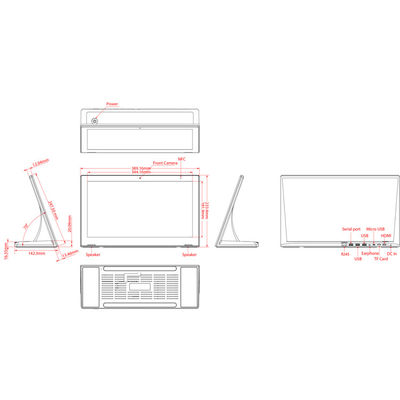 15,6 ιντσών IPS Οθόνη Android 8.1 All-in-One PC Οθόνη αφής με χωρητική οθόνη αφής 10 σημείων για εμπορική χρήση