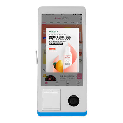 ποιότητας  Restaurant Self-service Ordering Counter Kiosk Windows 8+128GB Self-service Payment Kiosk with Printer Nfc QR Code Scanner εργοστάσιο
