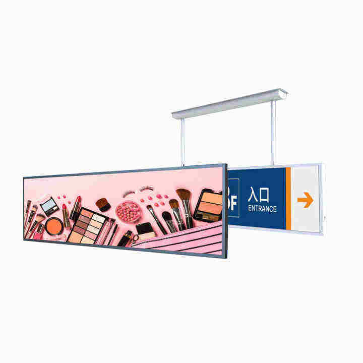 24 ιντσών Ultra Wide ανάλυση τεντωμένη μπάρα τύπου LCD διαφημιστική οθόνη Η τέλεια επιλογή για την λιανική πώληση στα ράφια των σούπερ μάρκετ