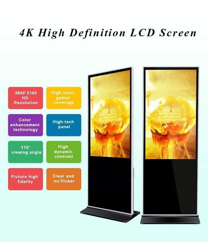 Εσωτερικός 55 ιντσών LCD διαφημιστικός παίχτης με σχεδιασμό στέκεται στο πάτωμα και ψηφιακή σήμανση