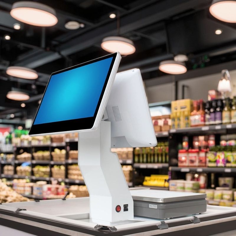 Οθόνη 15,4 ιντσών Dual Screen Win Touch All in One Ζυγαριά POS Η απόλυτη λύση POS για σούπερ μάρκετ, ξενοδοχεία με WIFI/BT