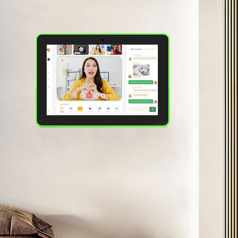 10.1-ιντσών Tablet Επιτοίχιας Στήριξης Android με Τετραπύρηνο Rockchip RK3576 και Μπάρα Φωτισμού LED 4 Πλευρών για Κράτηση Αιθουσών Συνεδριάσεων
