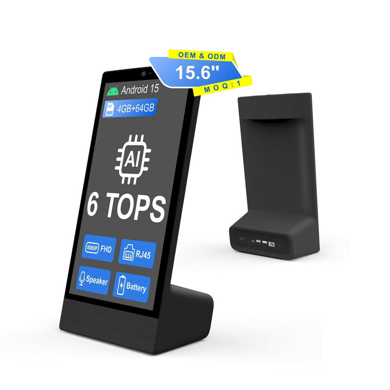 Τύπος L επιφάνειας εργασίας 15.6inch 1920x1080 android 15 tablet pc Wi-Fi NFC χωρητική οθόνη αφής 10000mah Octa Core fast food othering με ηχείο